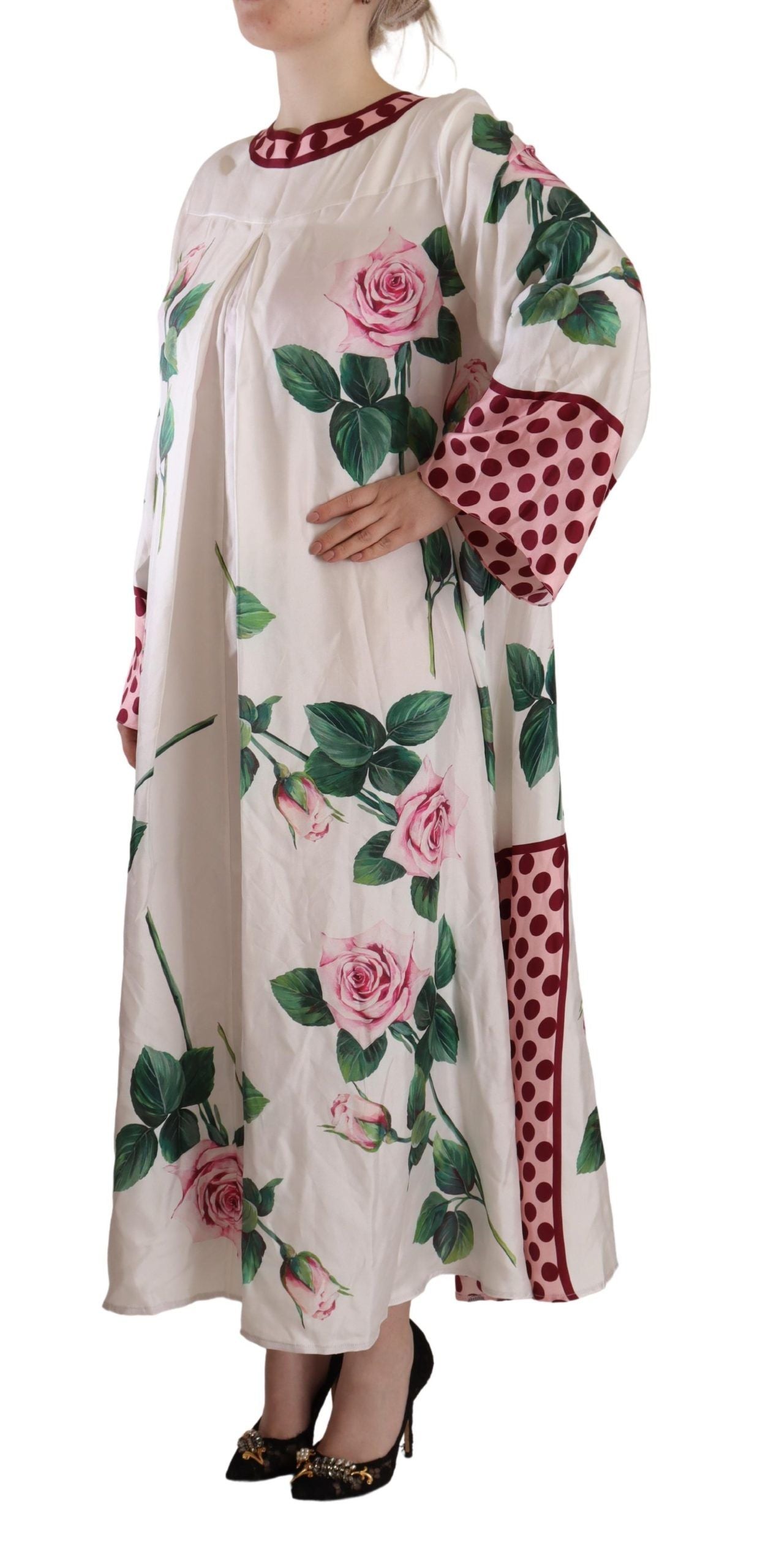 Floral Silk Kaftan Dress - Blossom Enchantment