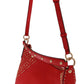 Chic Red Leather ARIA Shoulder Bag
