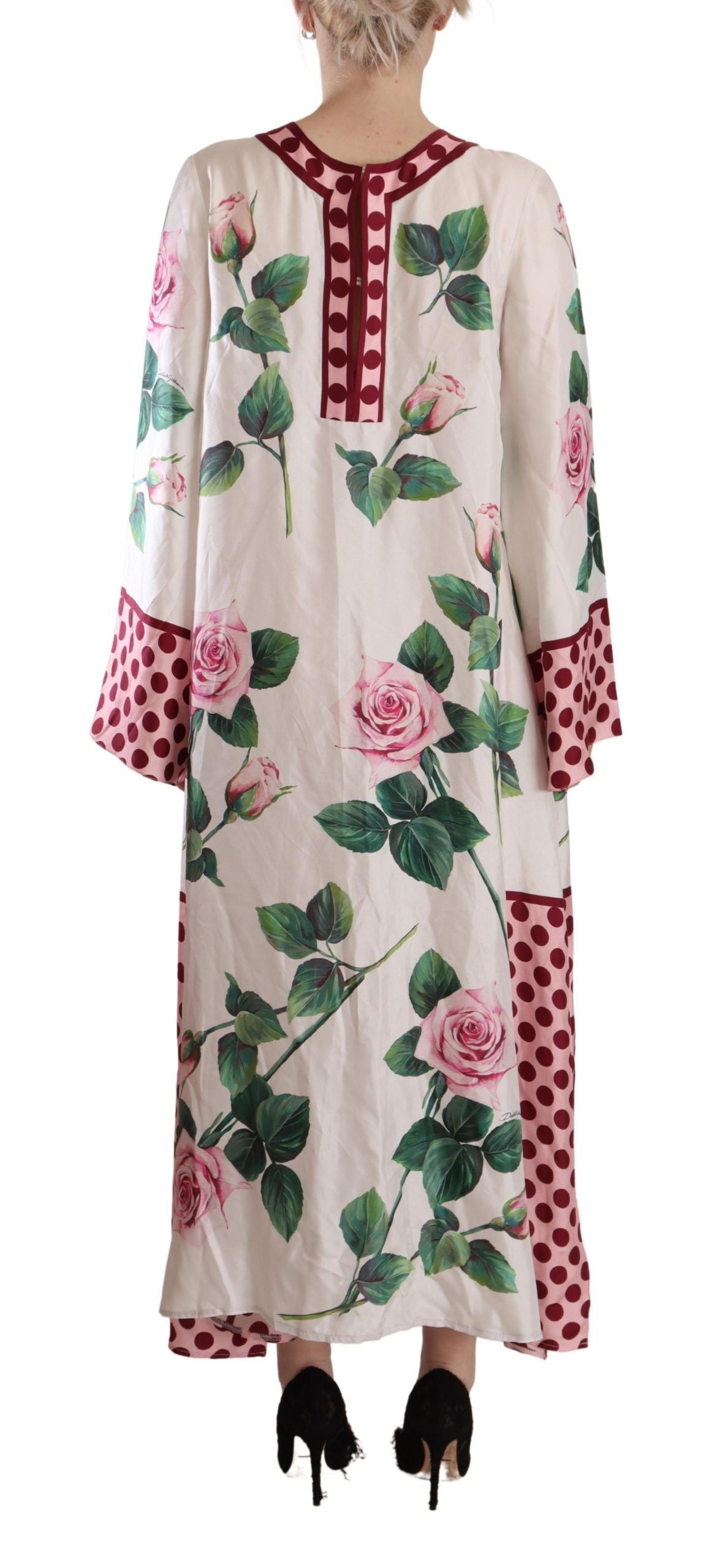 Floral Silk Kaftan Dress - Blossom Enchantment