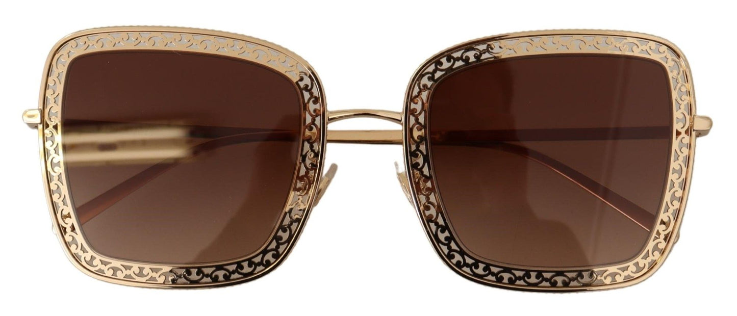 Elegant Gold Square Women's Sunglasses