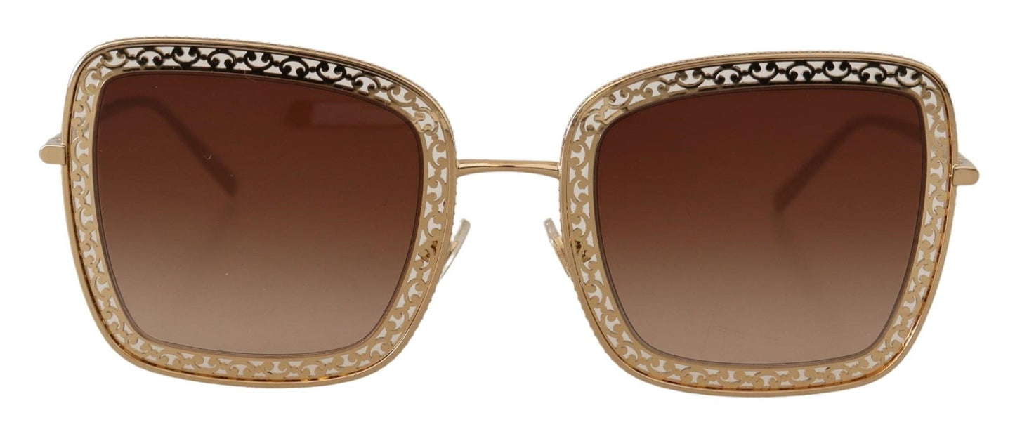 Elegant Gold Square Women's Sunglasses