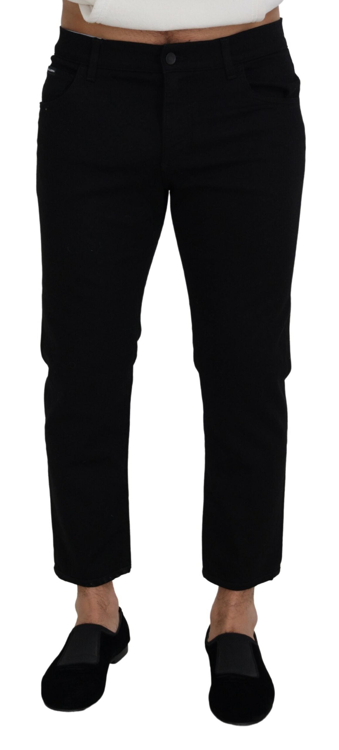 Sleek Black Denim Pants for the Modern Man