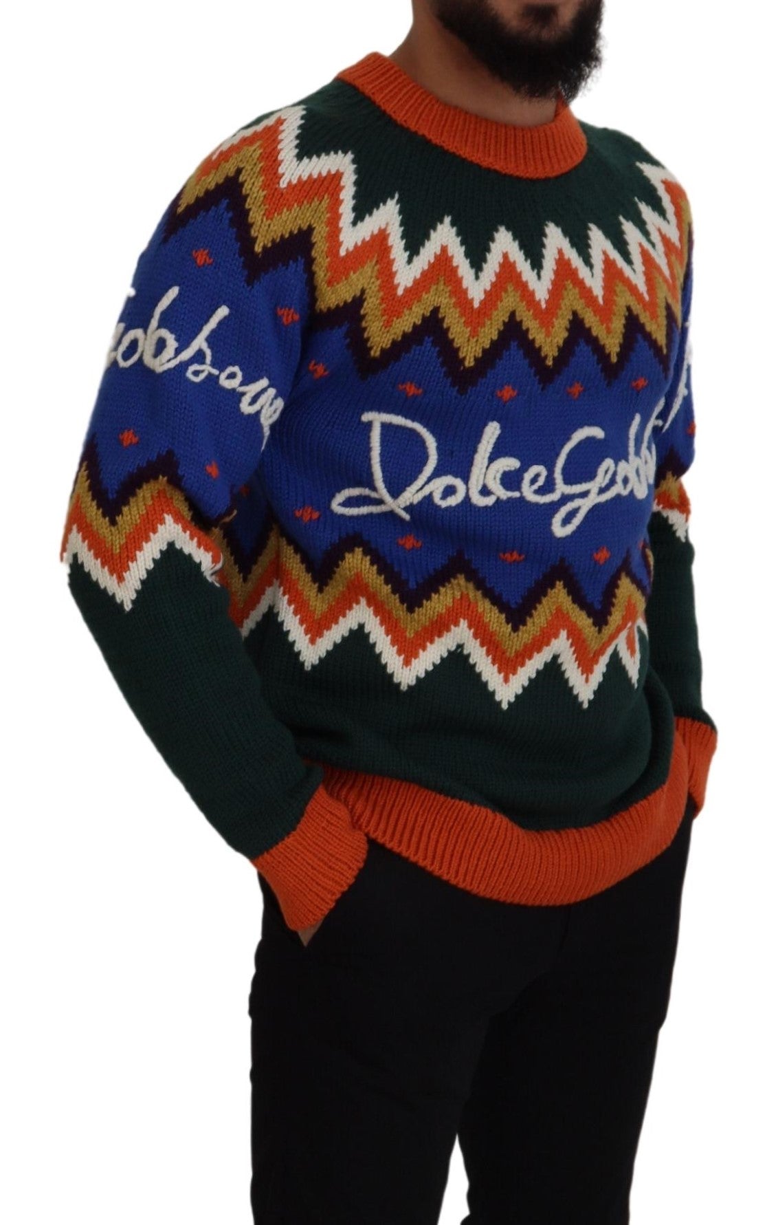 Multicolor Virgin Wool Pullover Sweater