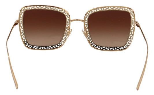 Elegant Gold Square Women's Sunglasses