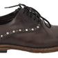 Elegant Studded Brown Leather Derby Shoes