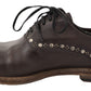 Elegant Studded Brown Leather Derby Shoes