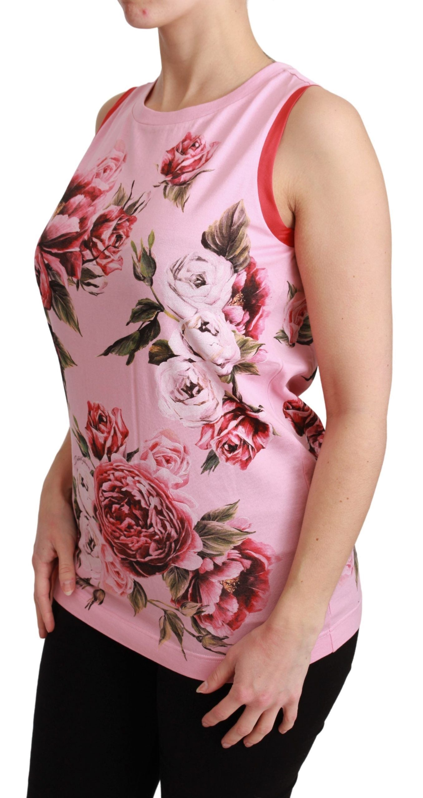 Sleeveless Floral Silk-Blend Top