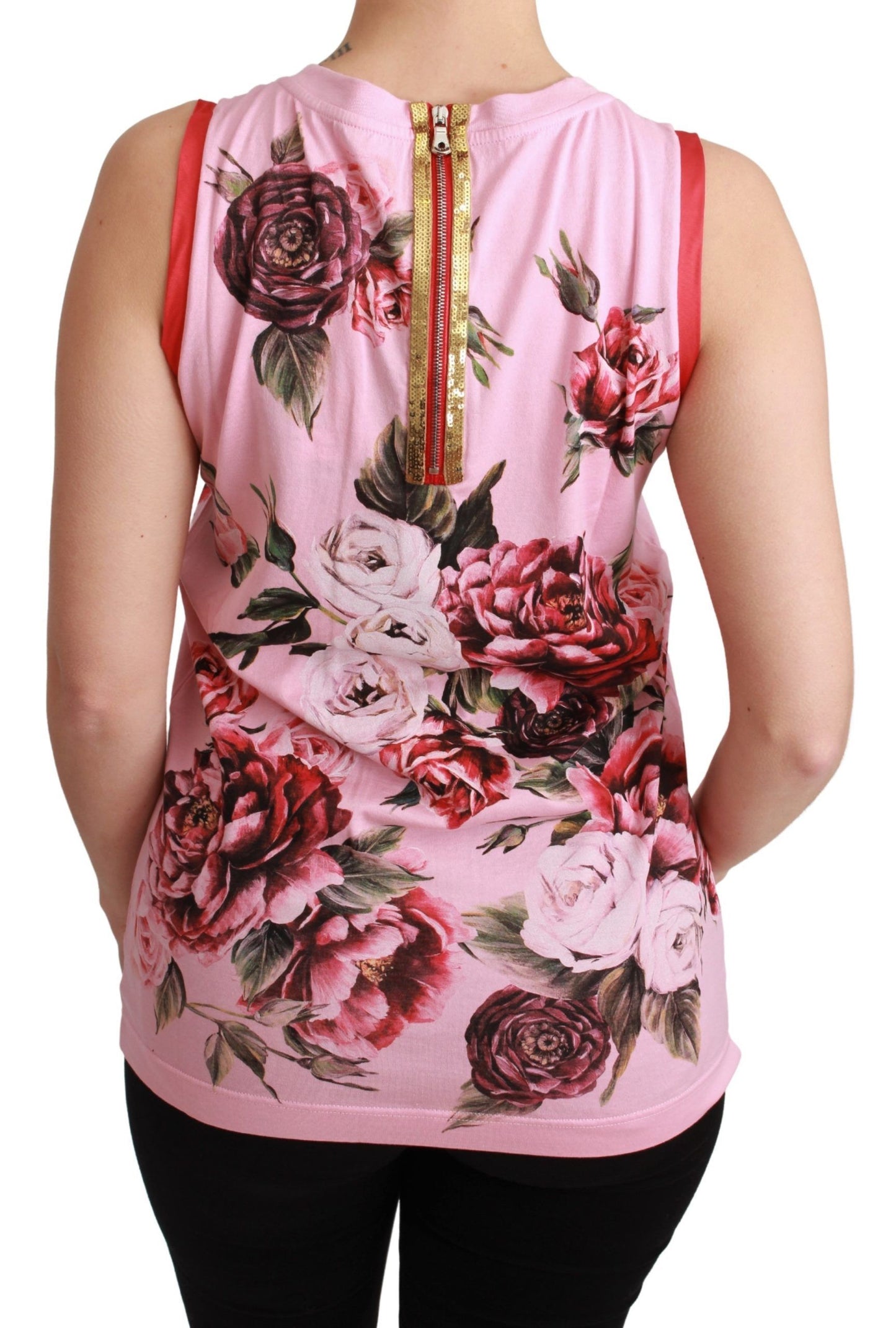 Sleeveless Floral Silk-Blend Top