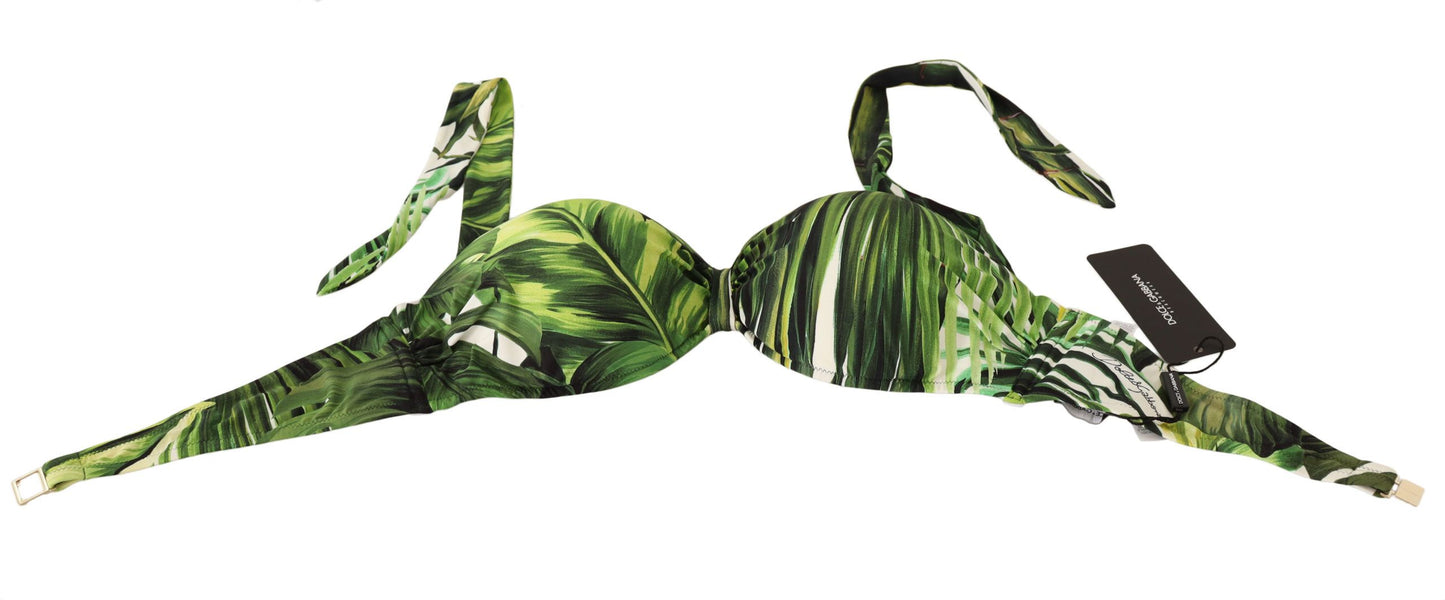 Tropical Leaves Bikini Top Elegance