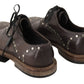 Elegant Studded Brown Leather Derby Shoes