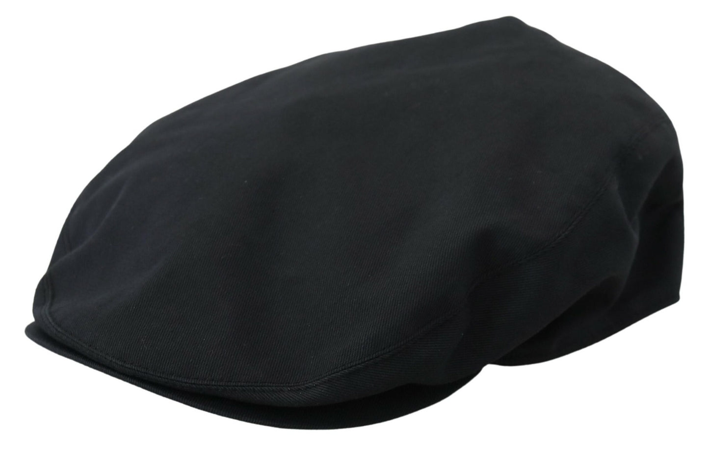 Elegant Black Cotton Newsboy Cap