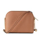 Michael Kors Jet Set Travel Medium Leather Cross Dome Crossbody Handbag Luggage Brown