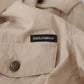Elegant Beige Cotton Long Sleeve Shirt