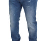 Elegant Blue Washed Denim Pants