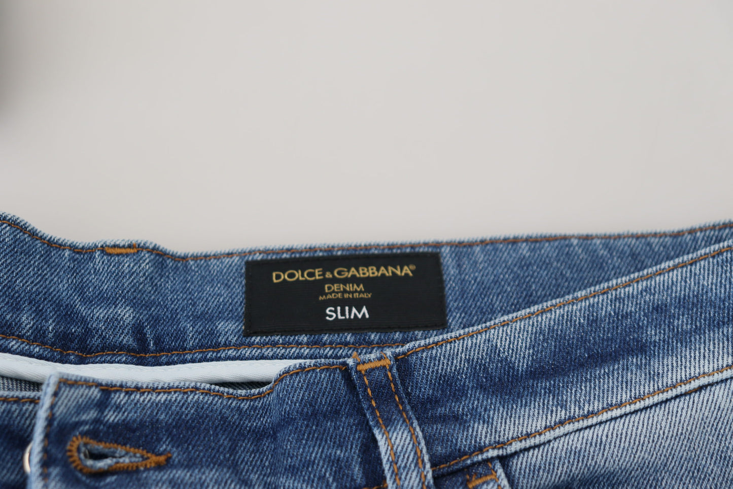 Elegant Blue Washed Denim Pants