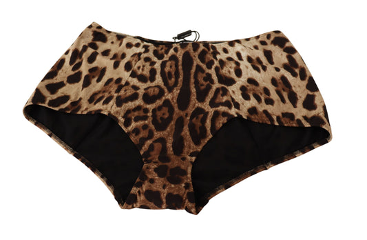 High Waist Leopard Print Bikini Bottom