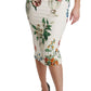Elegant Floral Midi Silk Skirt