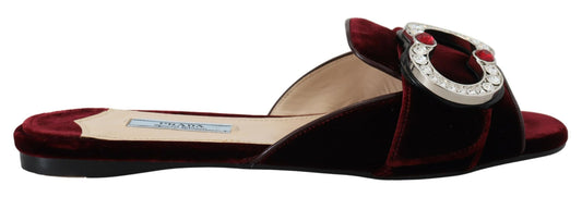 Elegant Bordeaux Velvet Flats