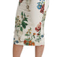 Elegant Floral Midi Silk Skirt