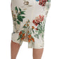 Elegant Floral Midi Silk Skirt
