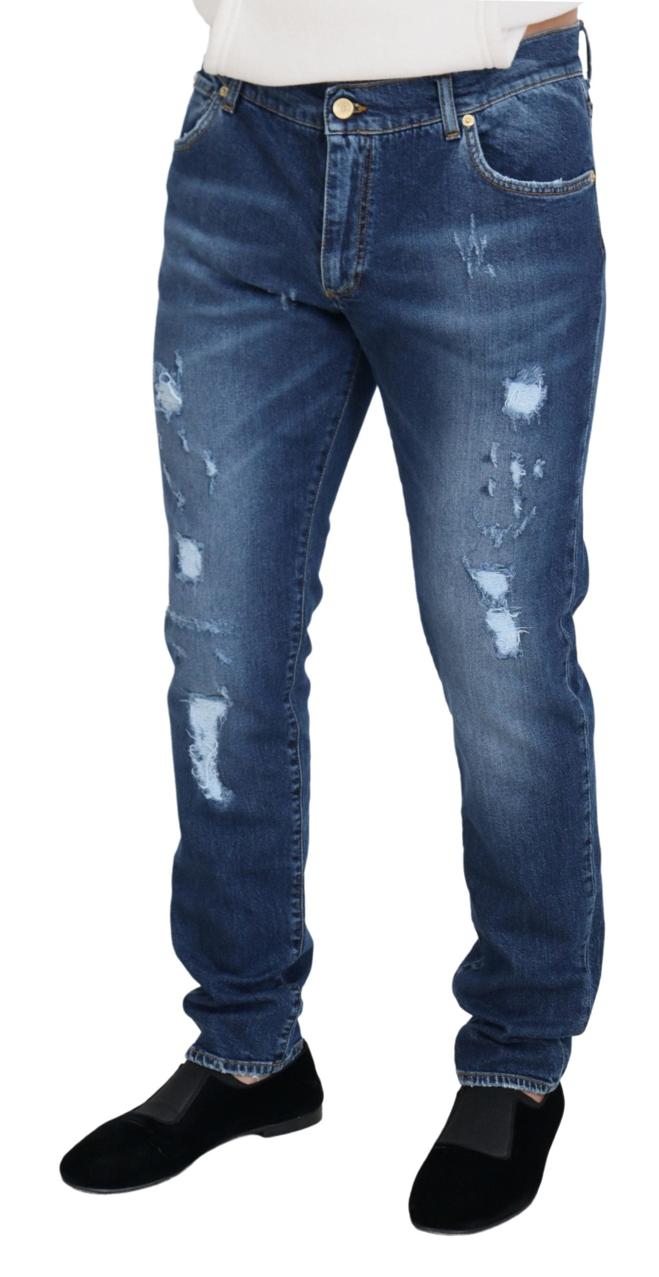 Elegant Italian Denim Pants for Men