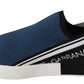 Elegant Blue & White Loafer Sneakers