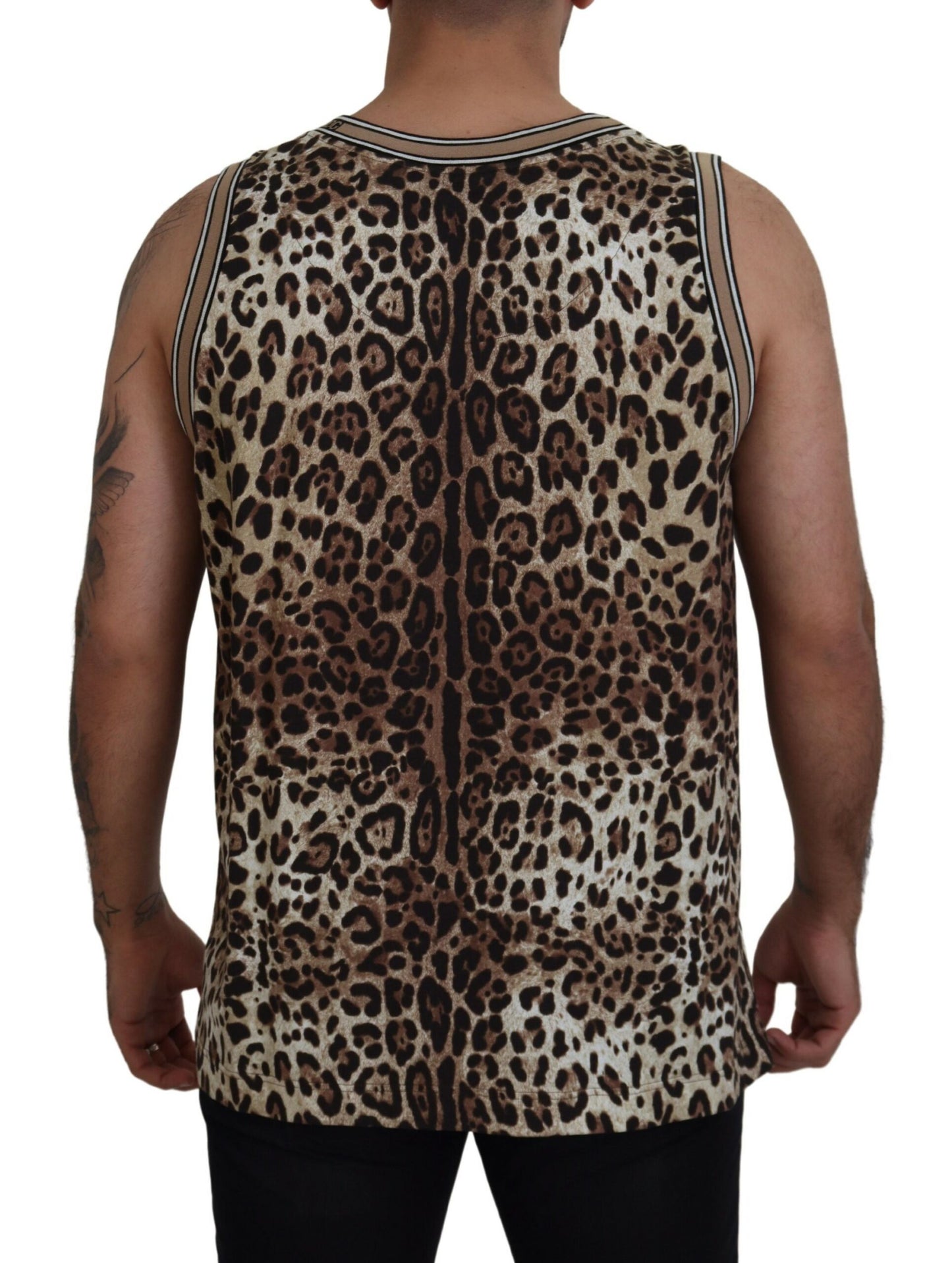 Leopard Print Sleeveless Cotton Tee