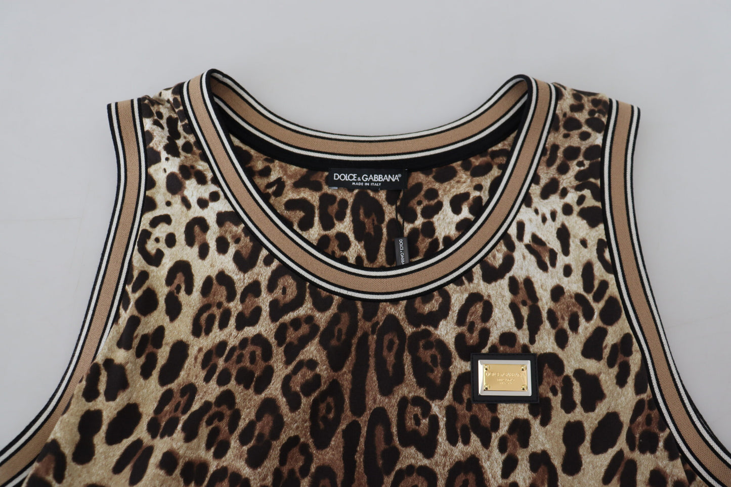 Leopard Print Sleeveless Cotton Tee