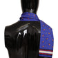 Elegant Purple Silk Scarf with Cocktail Print