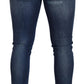 Elegant Blue Washed Denim Pants