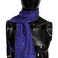 Elegant Purple Silk Scarf with Cocktail Print