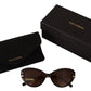 Chic Cat-Eye Sunglasses in Translucent Brown