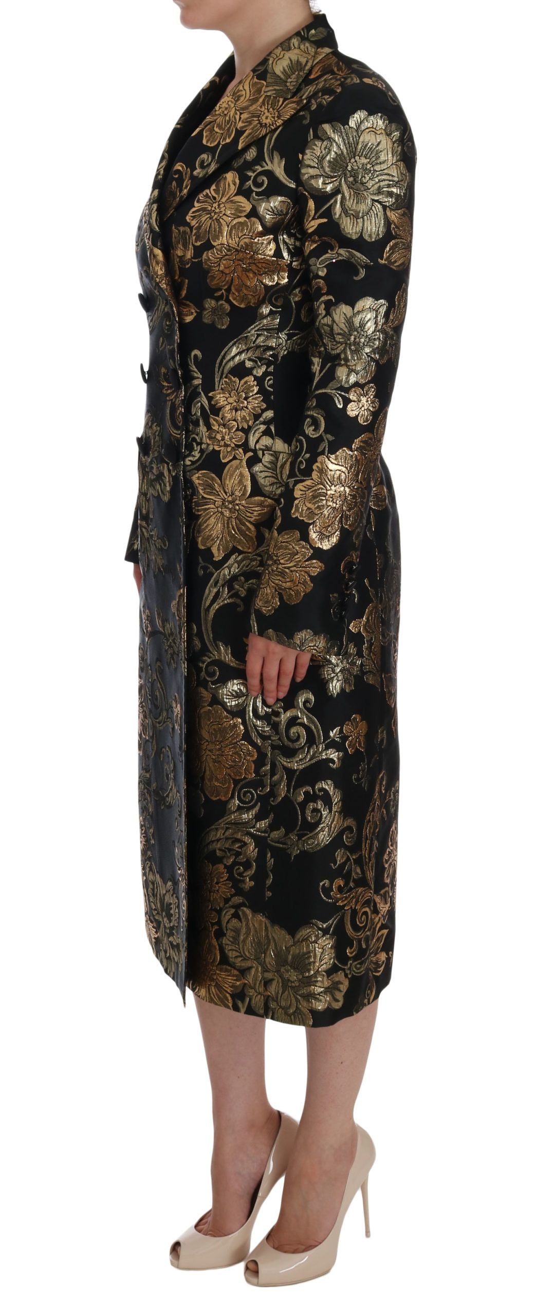 Baroque Elegance Long Sleeve Trench Coat