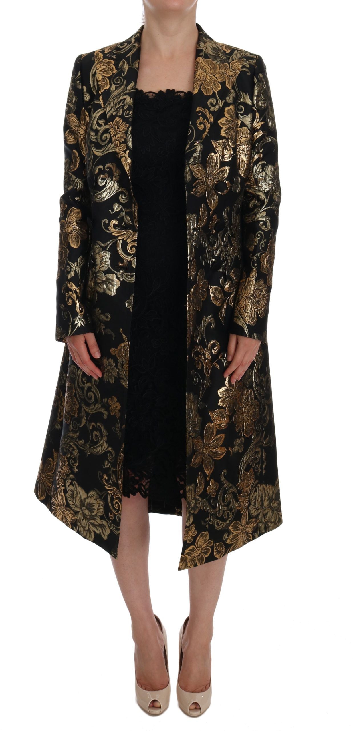 Baroque Elegance Long Sleeve Trench Coat