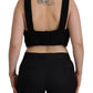 Black Bustier Cropped Cashmere Top