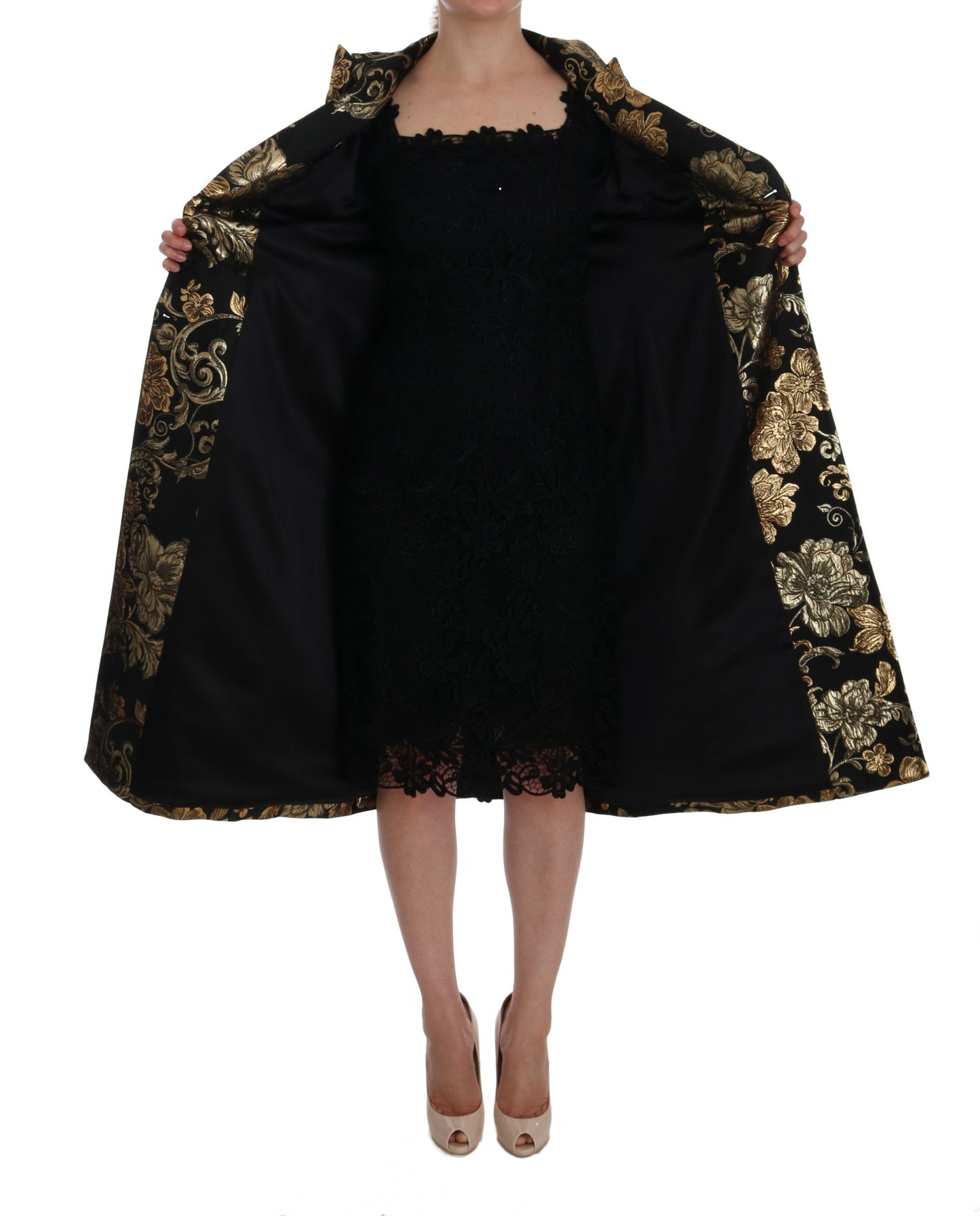 Baroque Elegance Long Sleeve Trench Coat