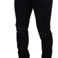 Black Cotton Tattered Skinny Denim Jeans