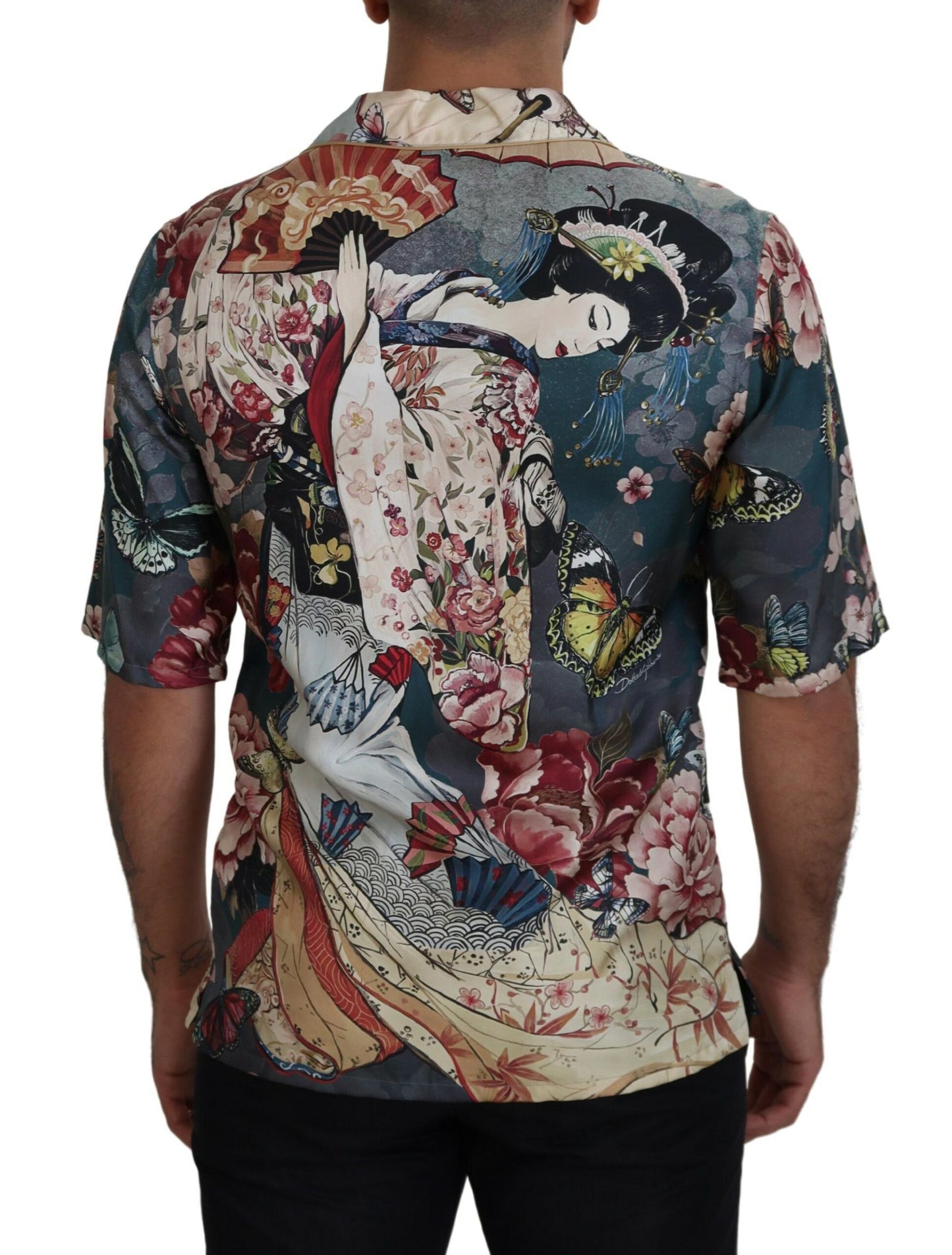 Elegant Silk Floral Men's Casual Shirt