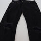 Black Cotton Tattered Skinny Denim Jeans