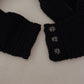 Black Bustier Cropped Cashmere Top