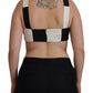 Black White Bustier Corset Sleeveless Top