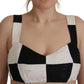 Black White Bustier Corset Sleeveless Top