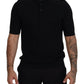 Elegant Black Mandarin Collar Tee