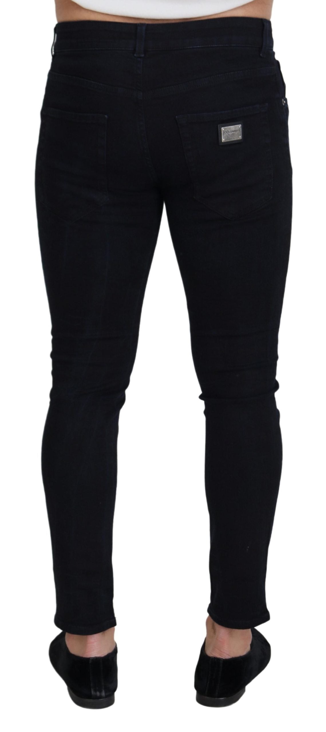 Elegant Dark Blue Denim Pants