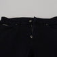 Elegant Dark Blue Denim Pants