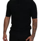 Elegant Black Mandarin Collar Tee