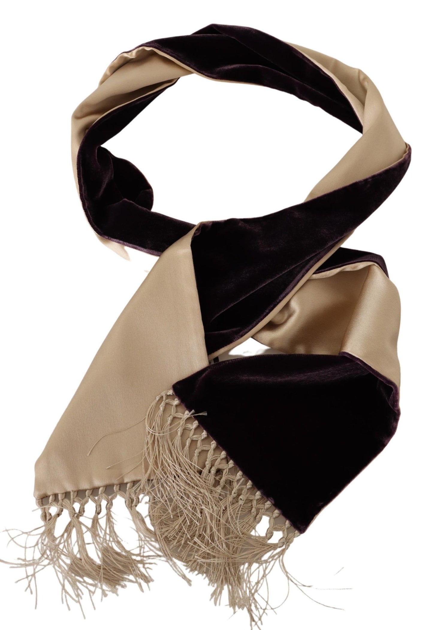 Golden Elegance Fringed Scarf