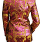 Pink Gold Jacquard Blazer Jacket