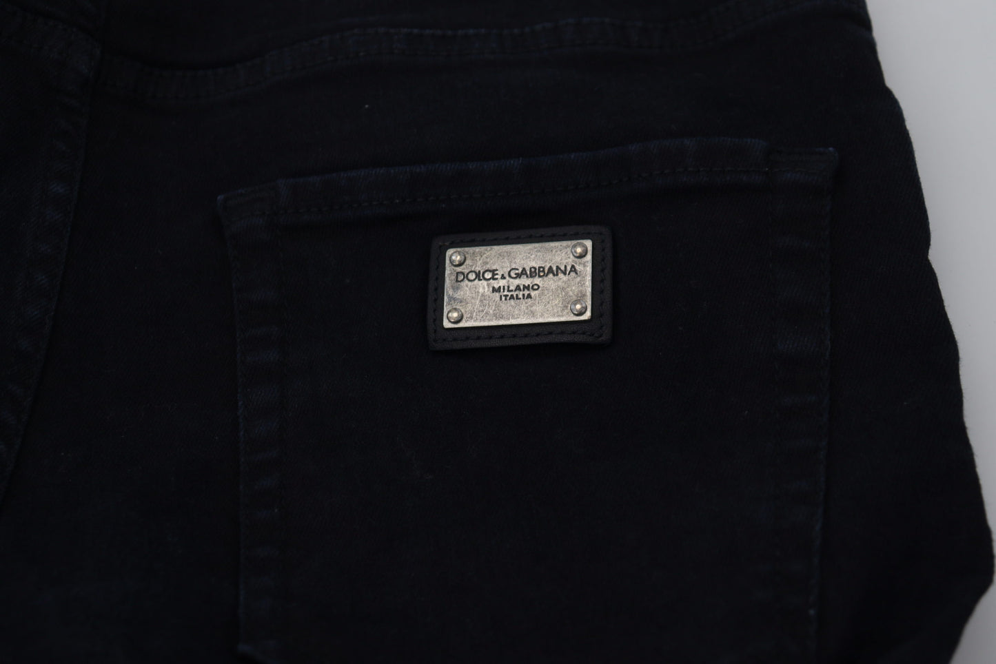 Elegant Dark Blue Denim Pants