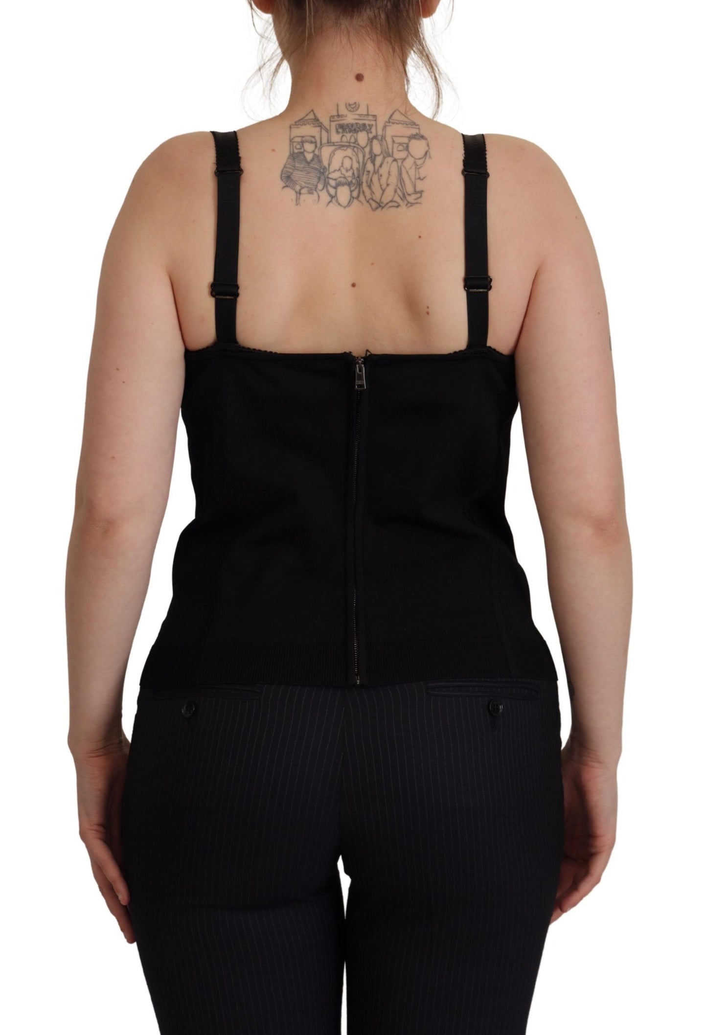 Back Sleeveless Bustier Corset Zipper Top